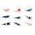 Assorted Caridina freshwater shrimp varieties isolated on a white background, including Crystal Red, Blue Bolt, Panda, King Kong, Tiger, and other ornamental Caridina shrimp from The Shrimp Farm